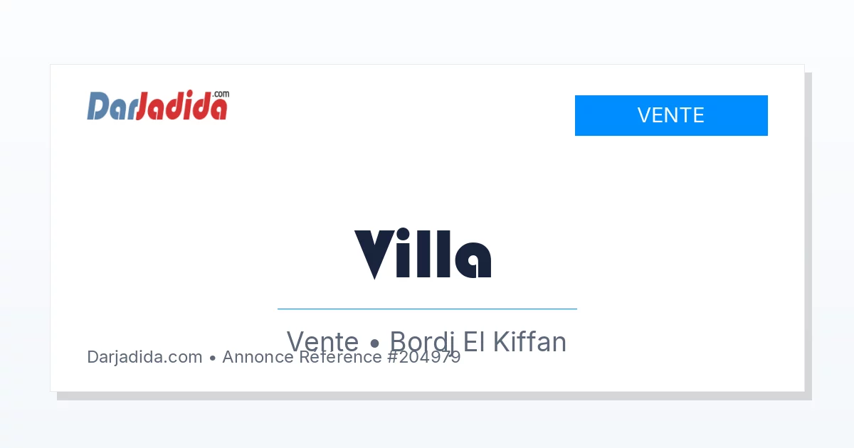 Vente Villa F3 Alger