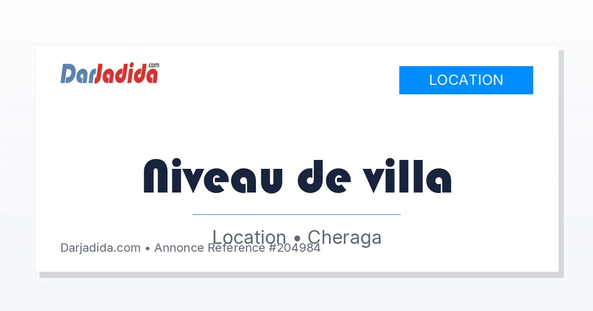 Location Niveau de villa F3 Alger