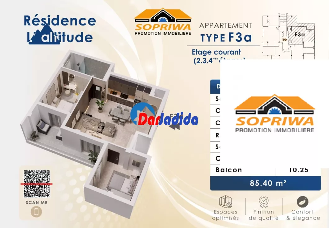 Vente Appartement F3 Tipaza