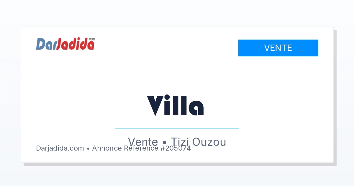 Vente Villa  Tizi-ouzou