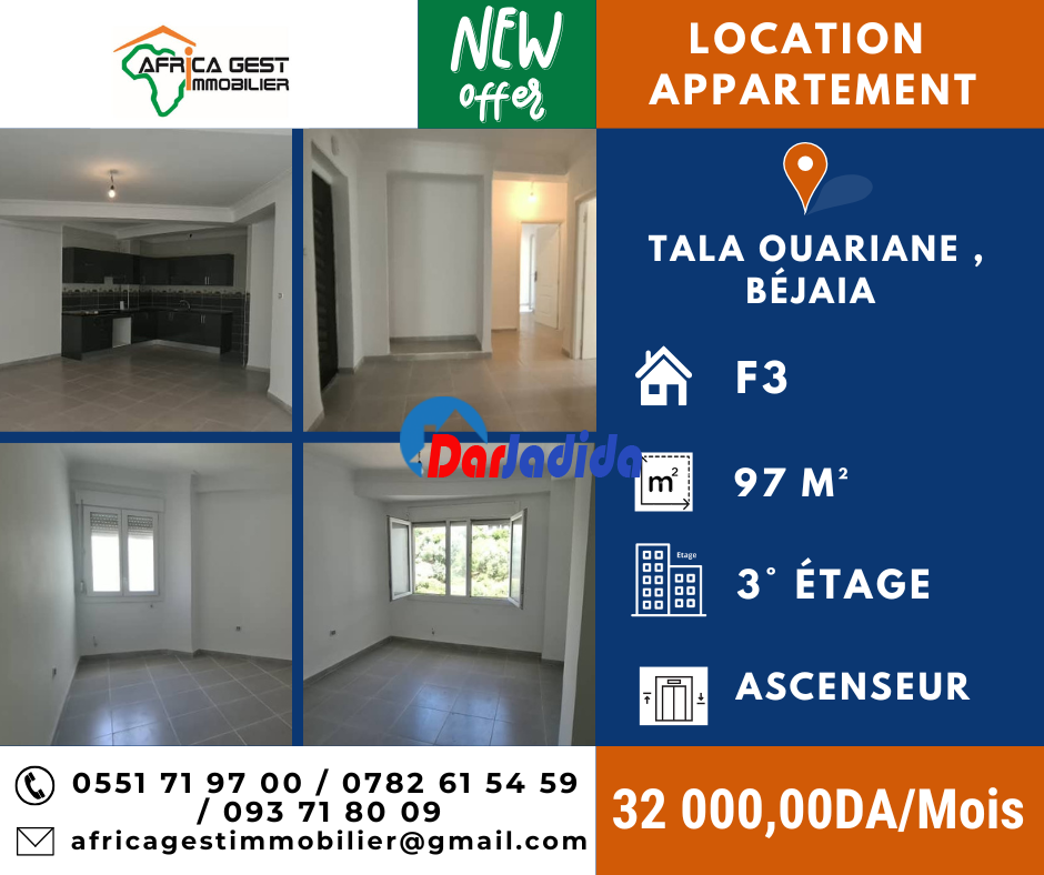 Location Appartement F3 Bejaia