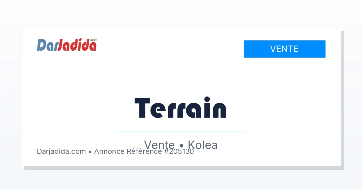 Vente Terrain  Tipaza