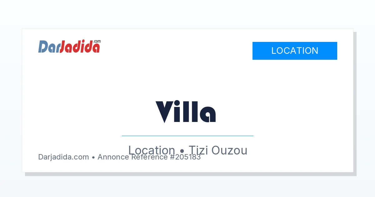 Location Villa F7 Tizi-ouzou