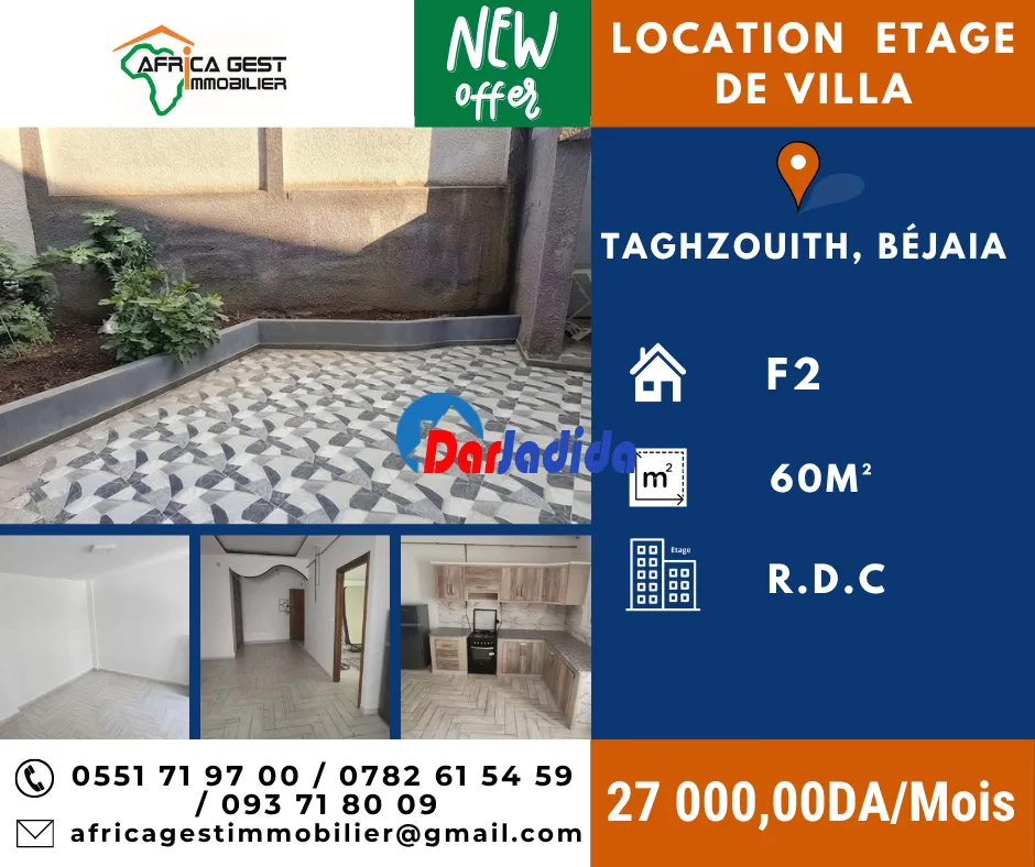 Location Niveau de villa F2 Bejaia