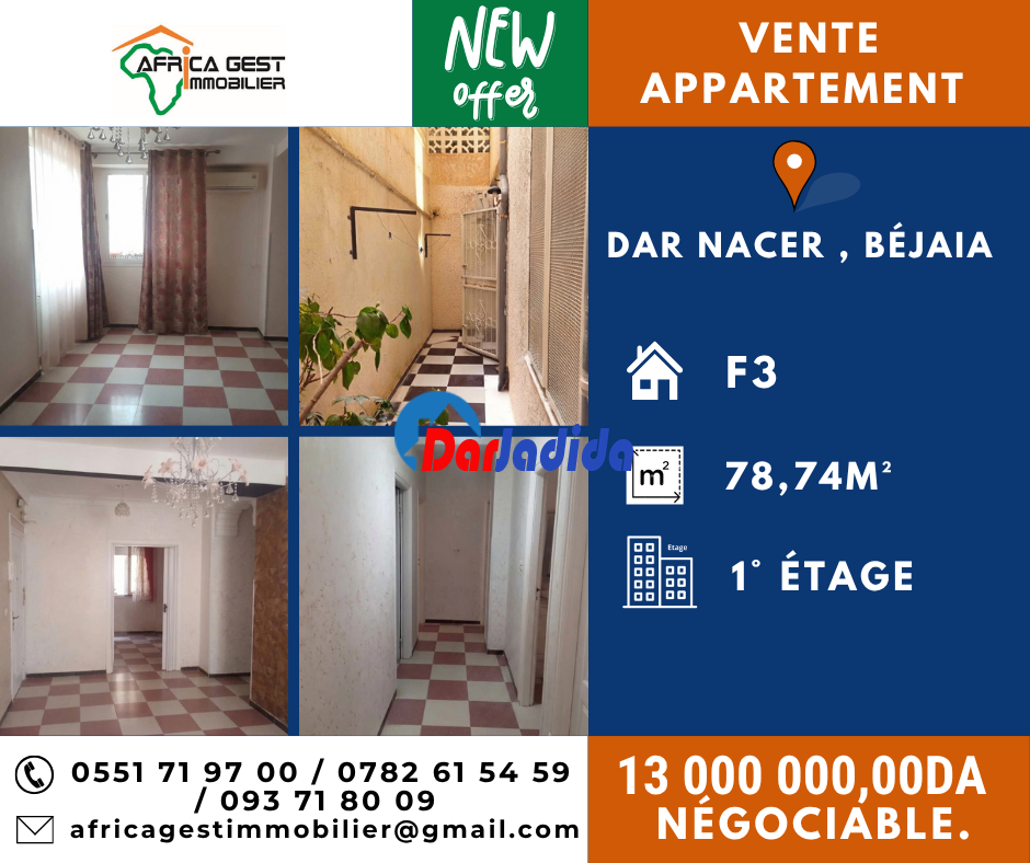 Vente Appartement F4 Bejaia