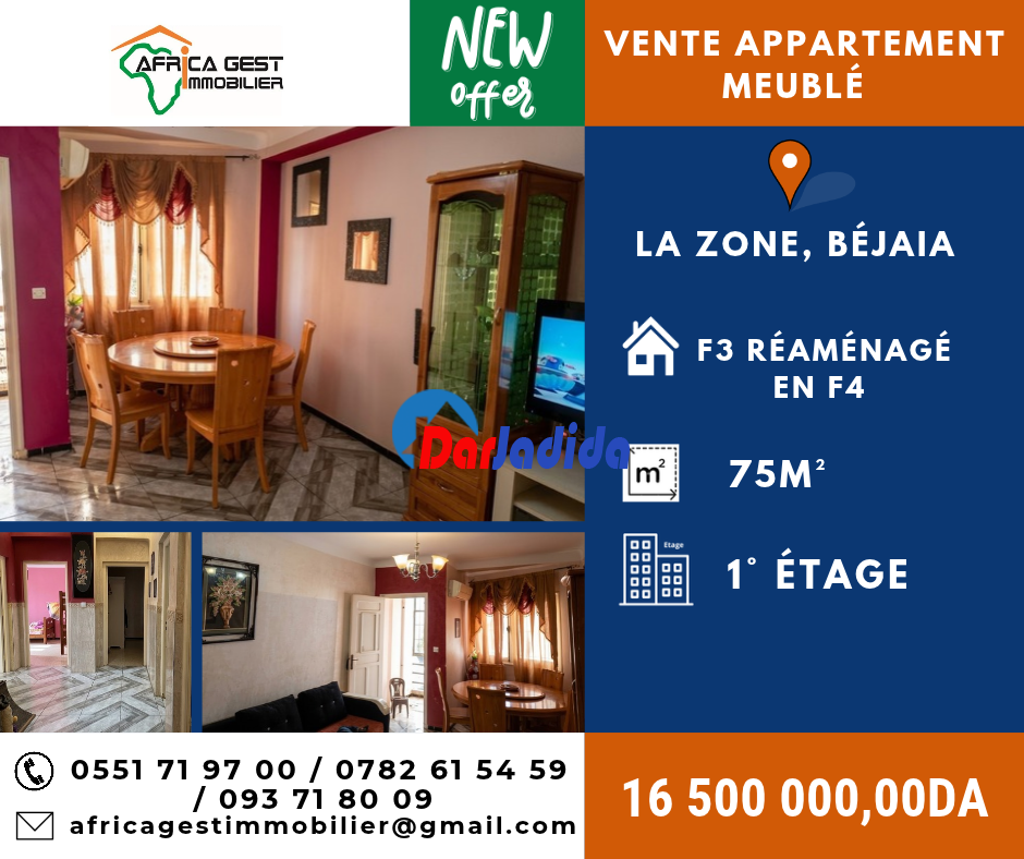 Vente Appartement F4 Bejaia