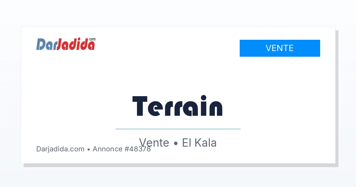 Vente Terrain  El-tarf