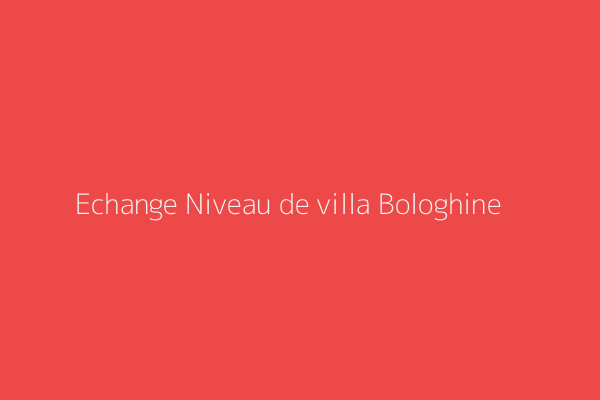 Echange Niveau de villa F4 Alger