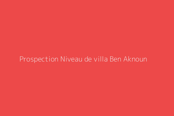 Prospection Niveau de villa F5 Alger