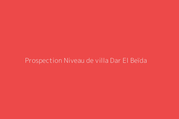 Prospection Niveau de villa F4 Alger