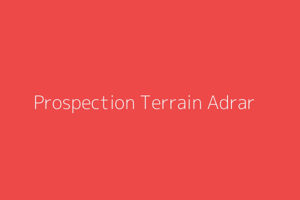 Prospection Terrain  Adrar