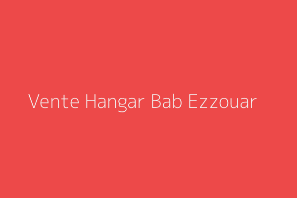 Vente Hangar  Babezzouar Bab Ezzouar Alger