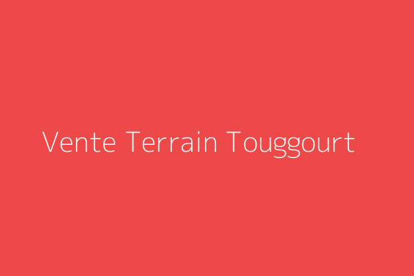 Vente Terrain  200m de la route touggourt Touggourt Ouargla